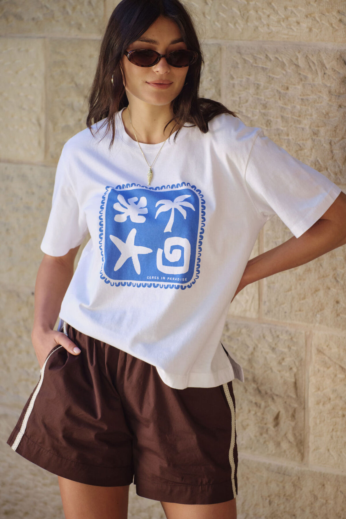 Ceres Stevie Slouchy Tee Paradise Print