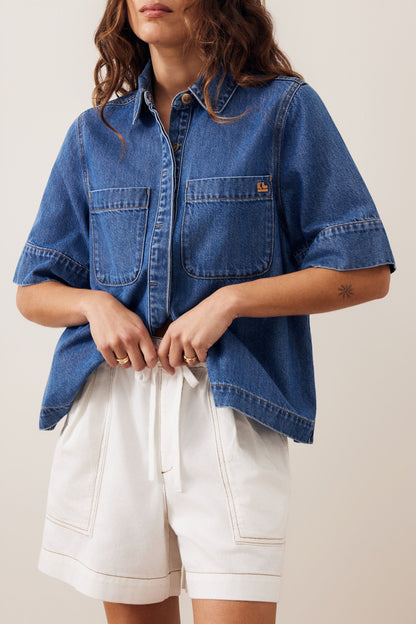 Ceres Life Darcy Relaxed Everyday Shorts Ecru