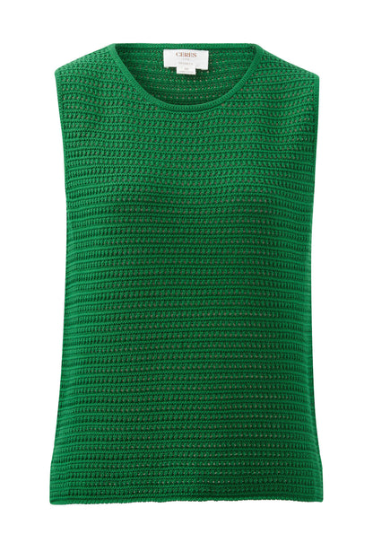 Ceres Margot Mesh Knit Tank Kelly Green