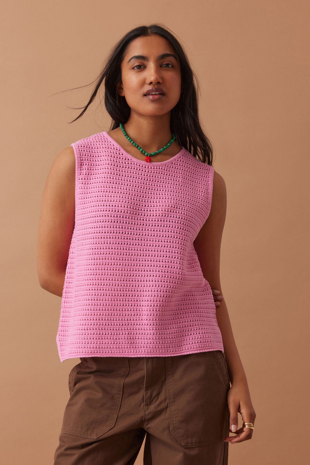 Ceres Margot Mesh Tank Hibiscus Pink