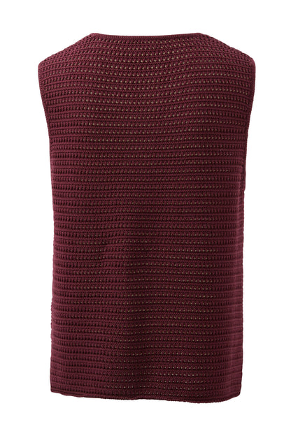 Ceres Margot Mesh Knit Tank Wine