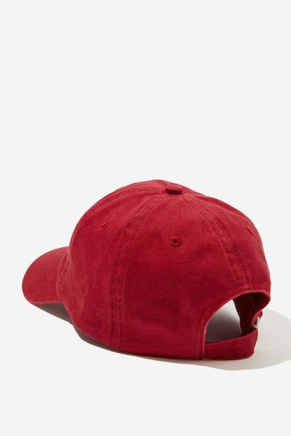 Ceres Monogram Cap Deep Red Ecru Stitch Monogram O/S