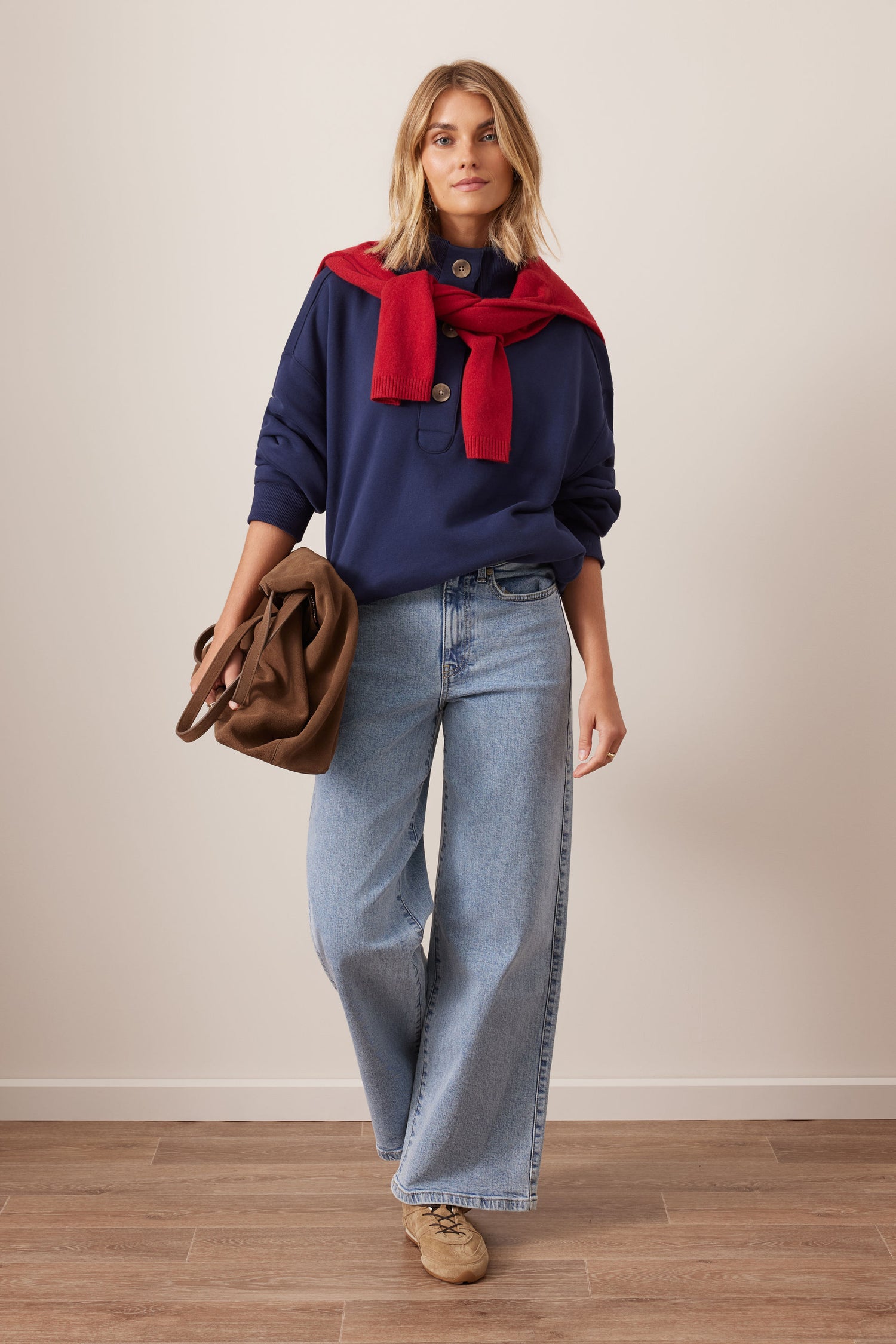 Ceres Evie Wide Leg Jeans Mid Vintage Blue