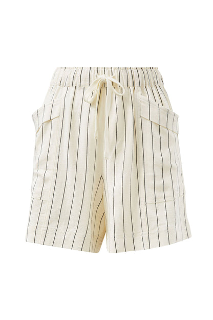 Panelled Pull On Shorts Pinstripe