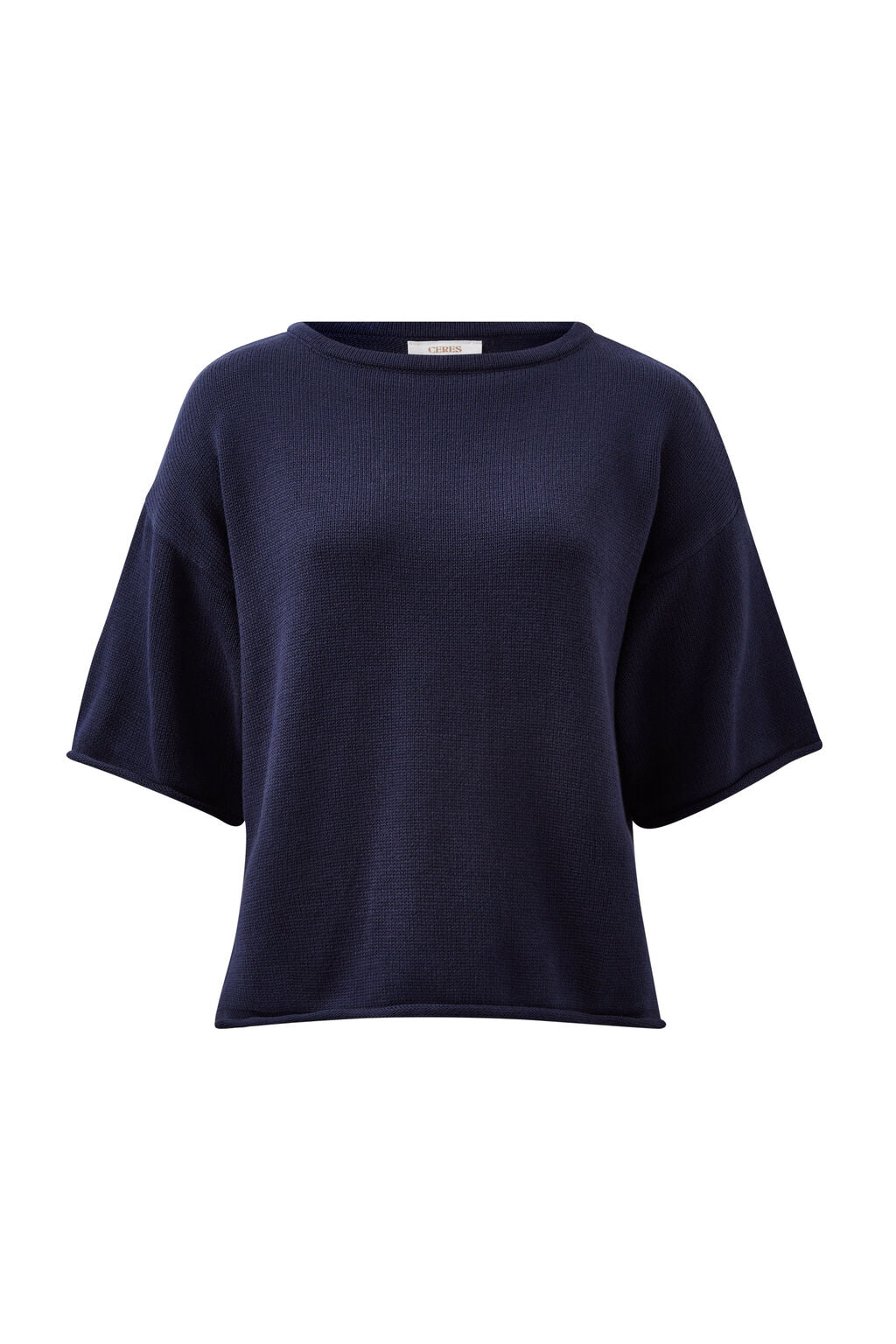 Ceres Boxy Knit Tee New Navy