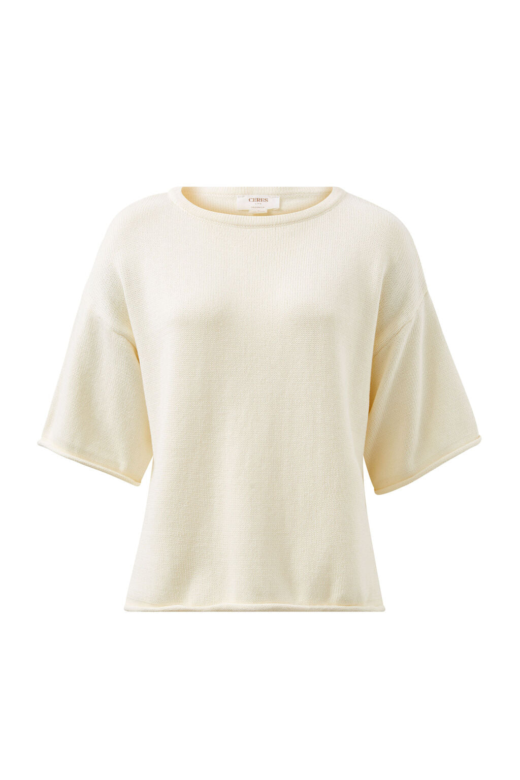 Ceres Boxy Knit Tee Eggshell