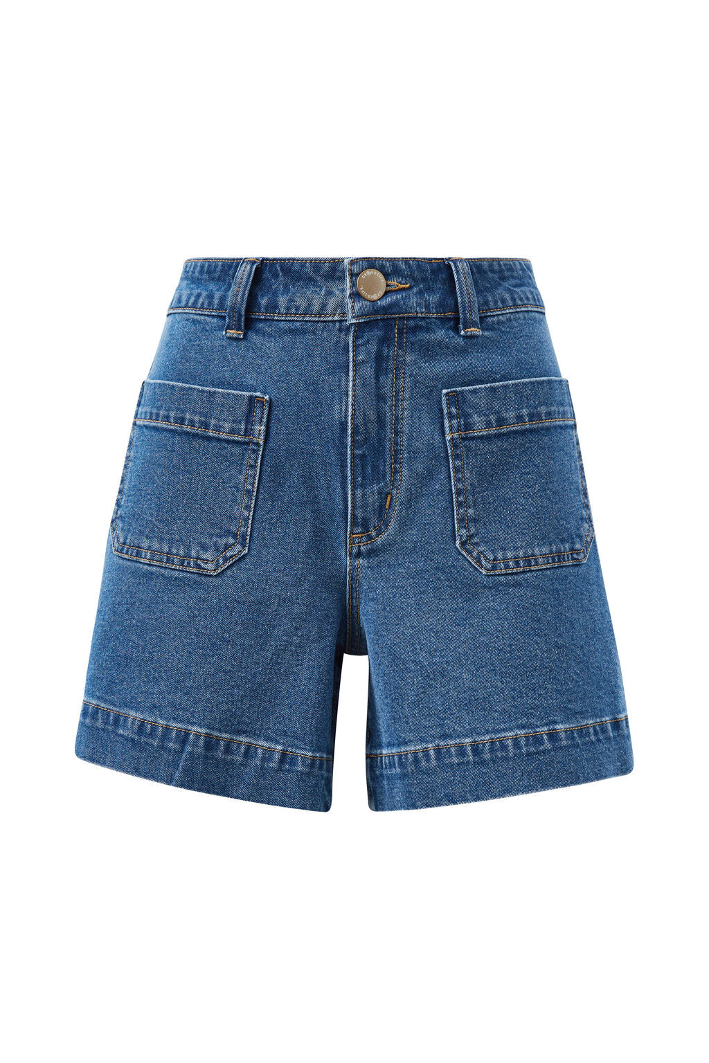 Denim Patch Pocket Shorts Indigo