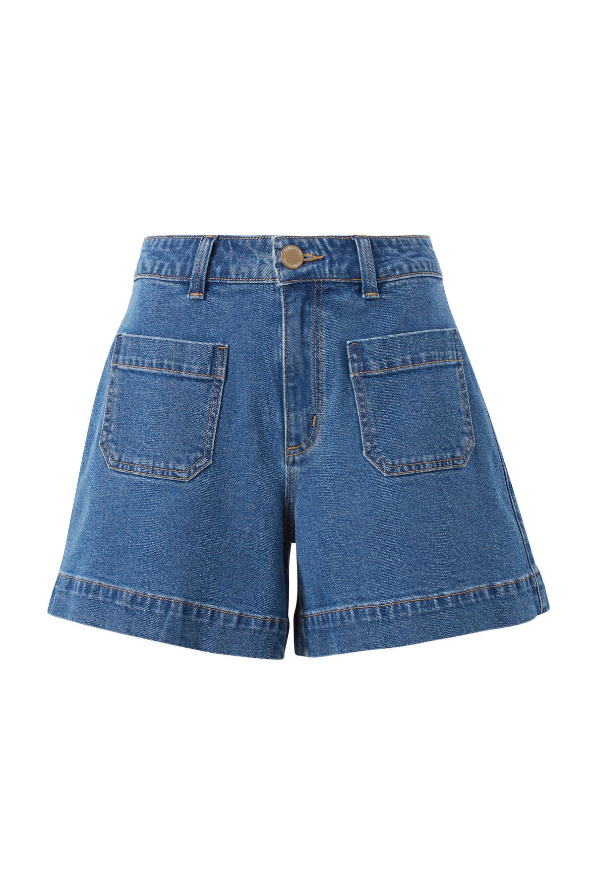 Ceres Esther Denim Patch Pocket Short Fresh Indigo