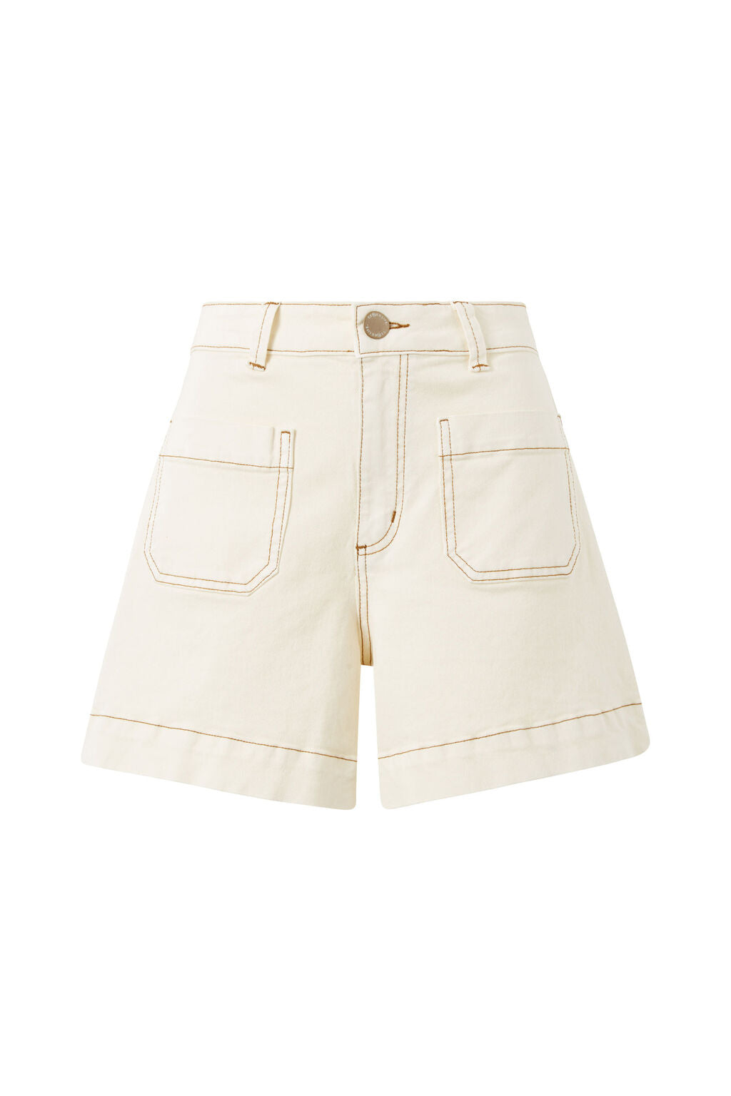 Denim Patch Pocket Shorts Eggshell