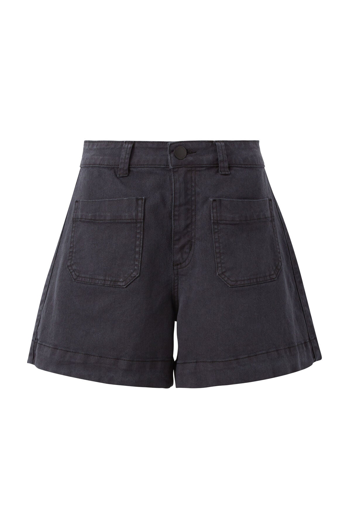Ceres Peta Esther Denim Patch Pocket Short Washed Black