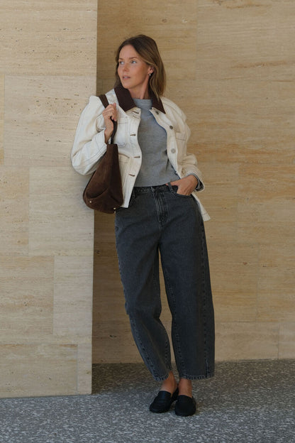 Ceres Life Maggie Barrel Jean Faded Black