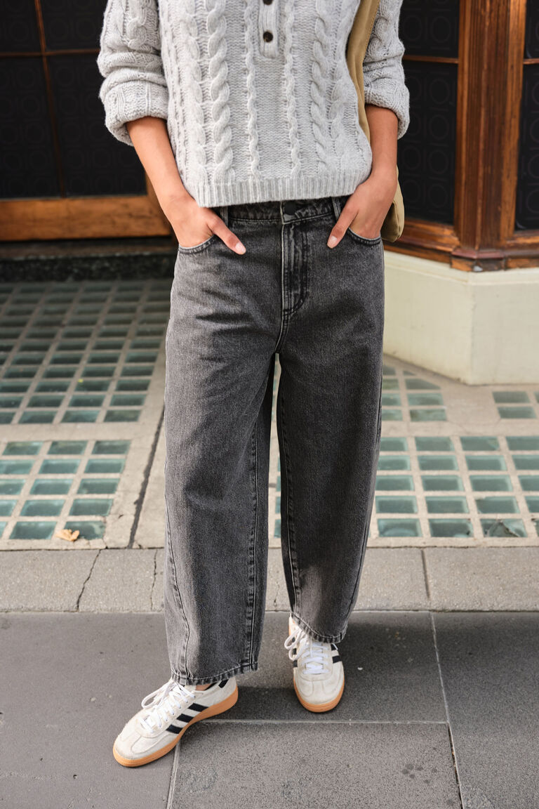 Ceres Life Maggie Barrel Jean Faded Black