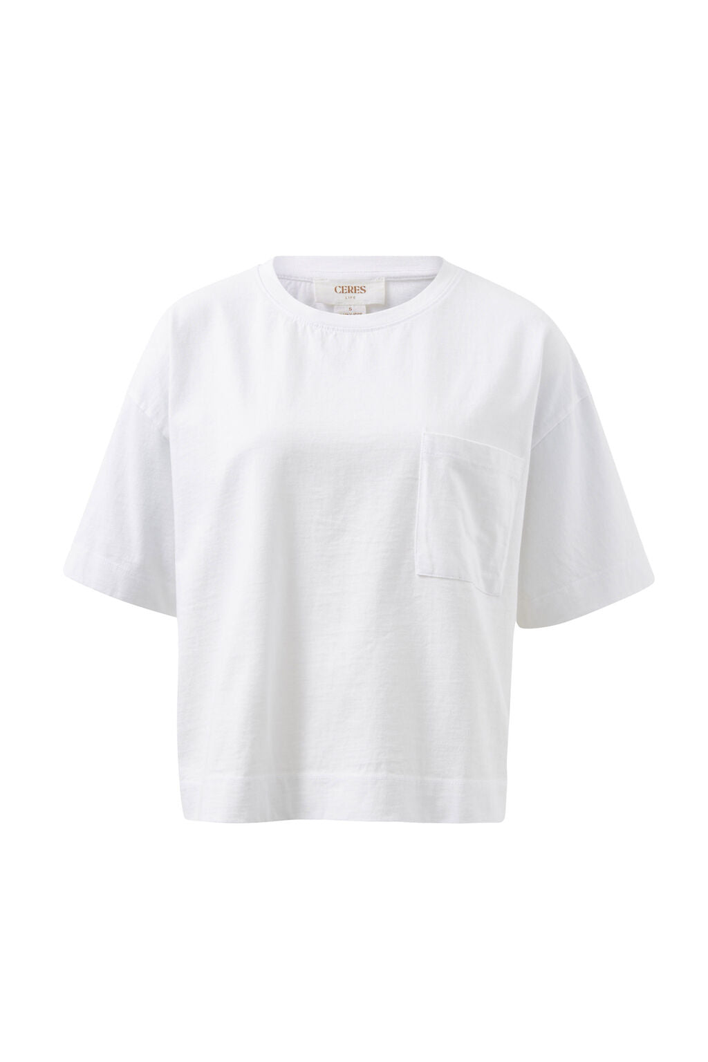 Boxy Pocket Tee White