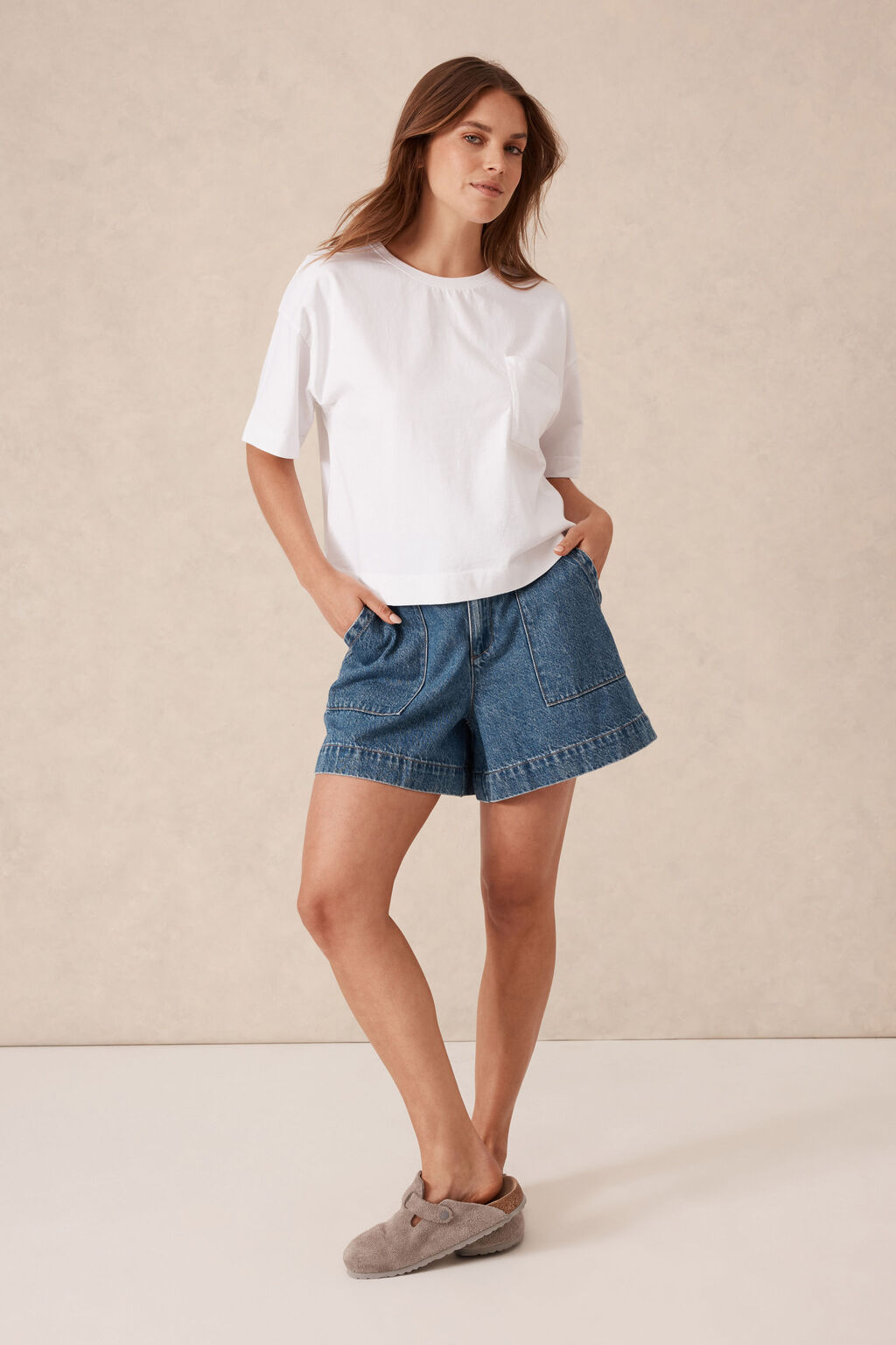 Boxy Pocket Tee White