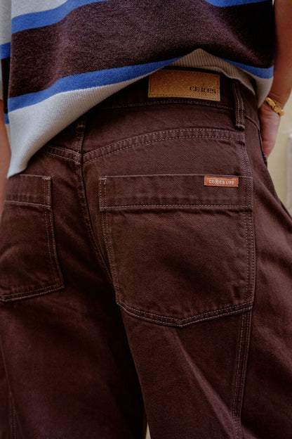 Ceres Life Demi Barrel Jeans Bitter Chocolate