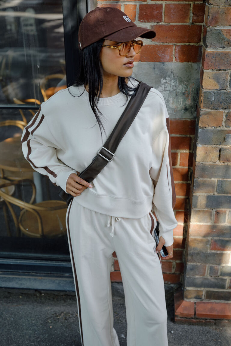 Ceres Life Sporty Slouchy Crew Buff Chocolate Side
