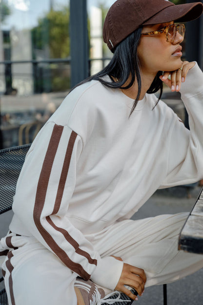 Ceres Life Sporty Slouchy Crew Buff Chocolate Side