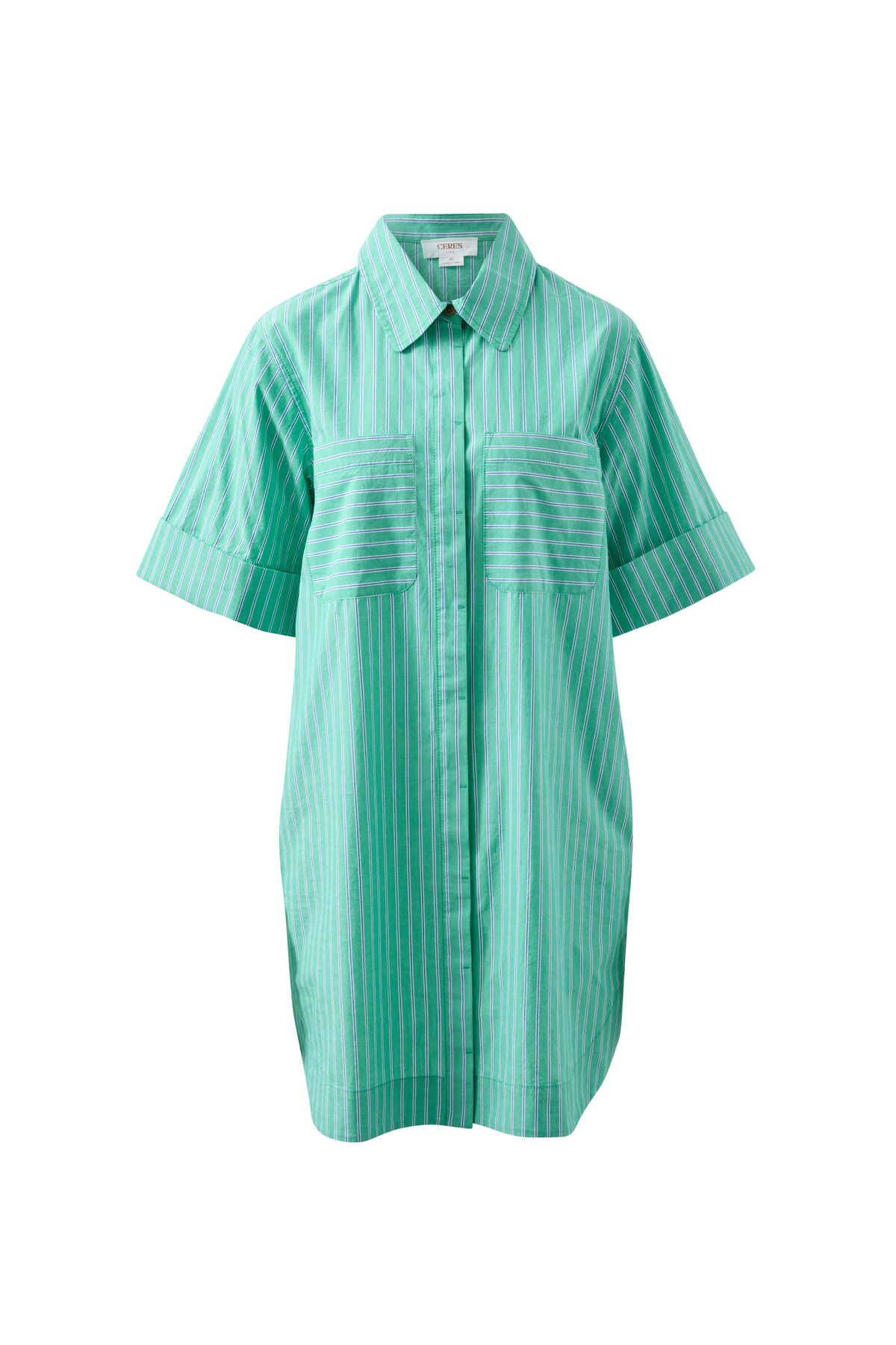 Ceres Sara Mini Shirt Dress Zesty Triple Stripe