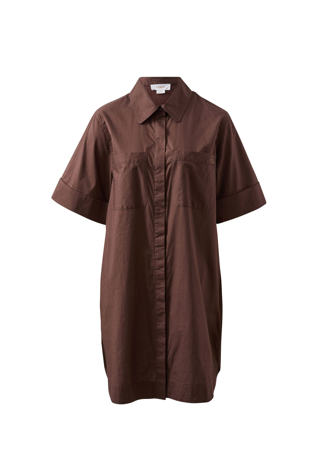 Ceres Sara Mini Shirt Dress Chocolate