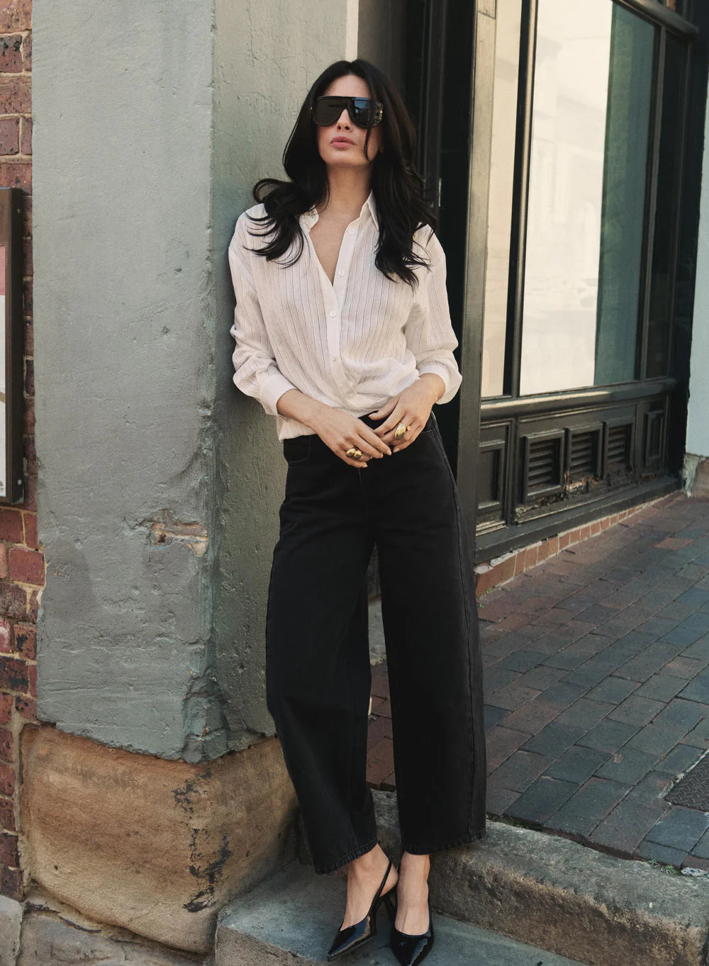 Esmaee Bowery Shirt White Stripe