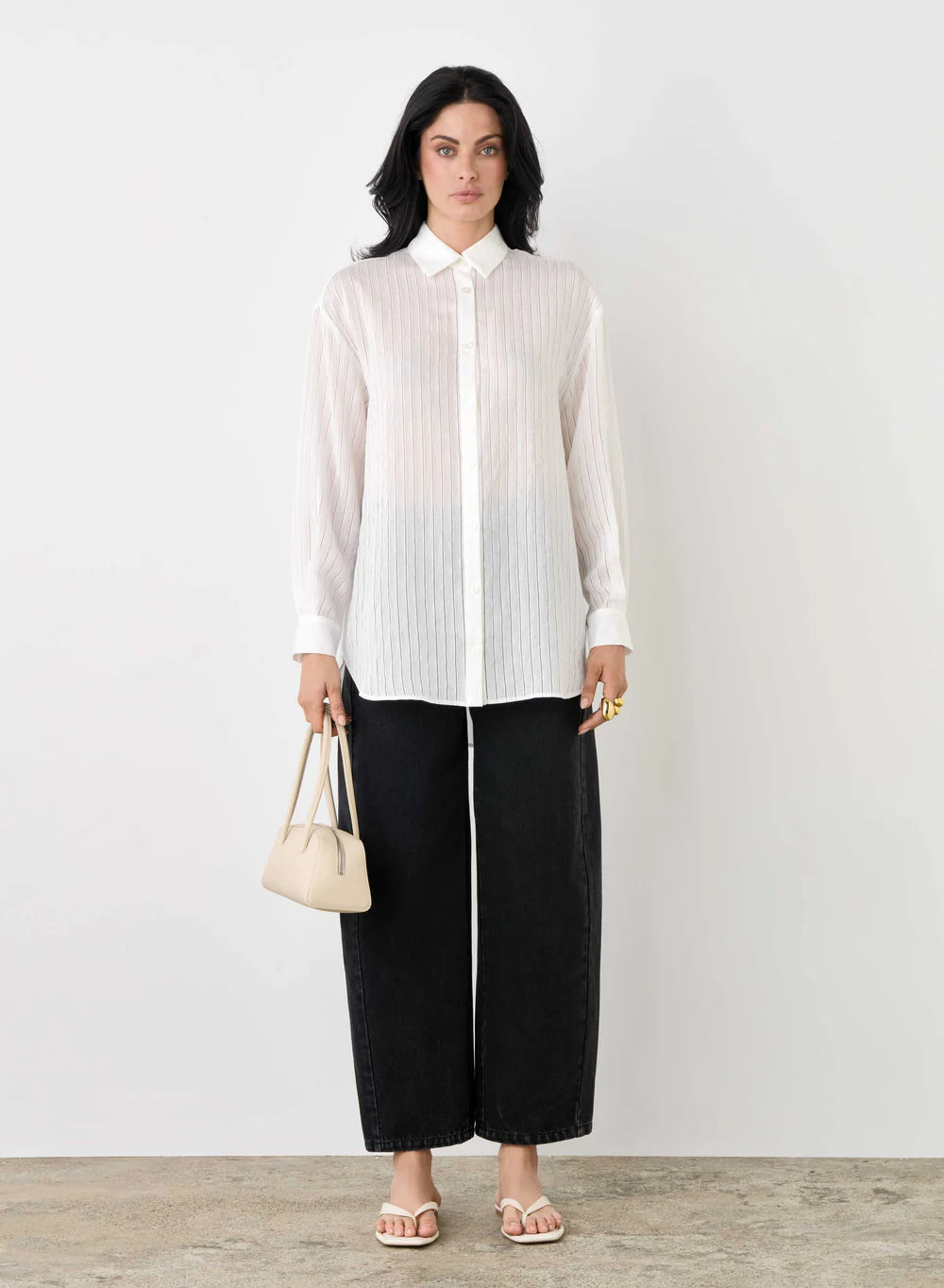 Esmaee Bowery Shirt White Stripe