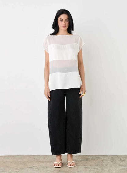 Esmaee Panel Blouse White