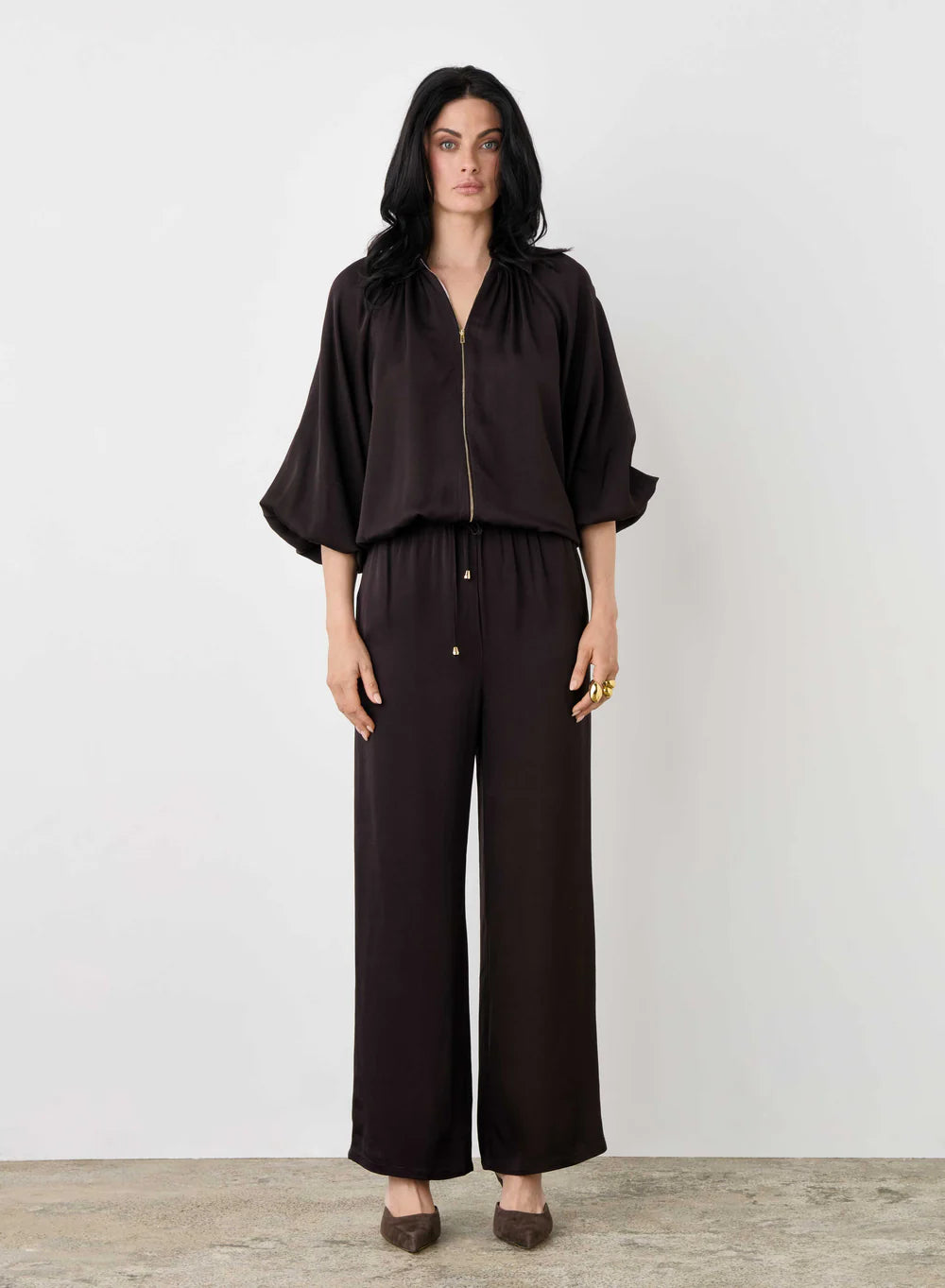 Esmaee Mercer Bomber Jacket Dark Chocolate