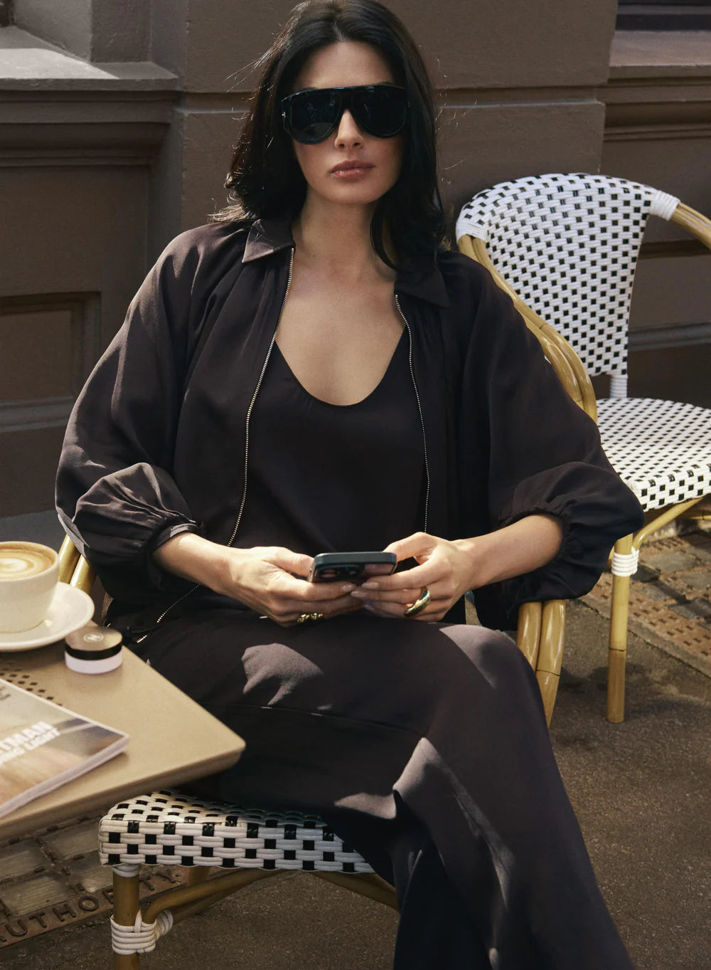 Esmaee Mercer Bomber Jacket Dark Chocolate