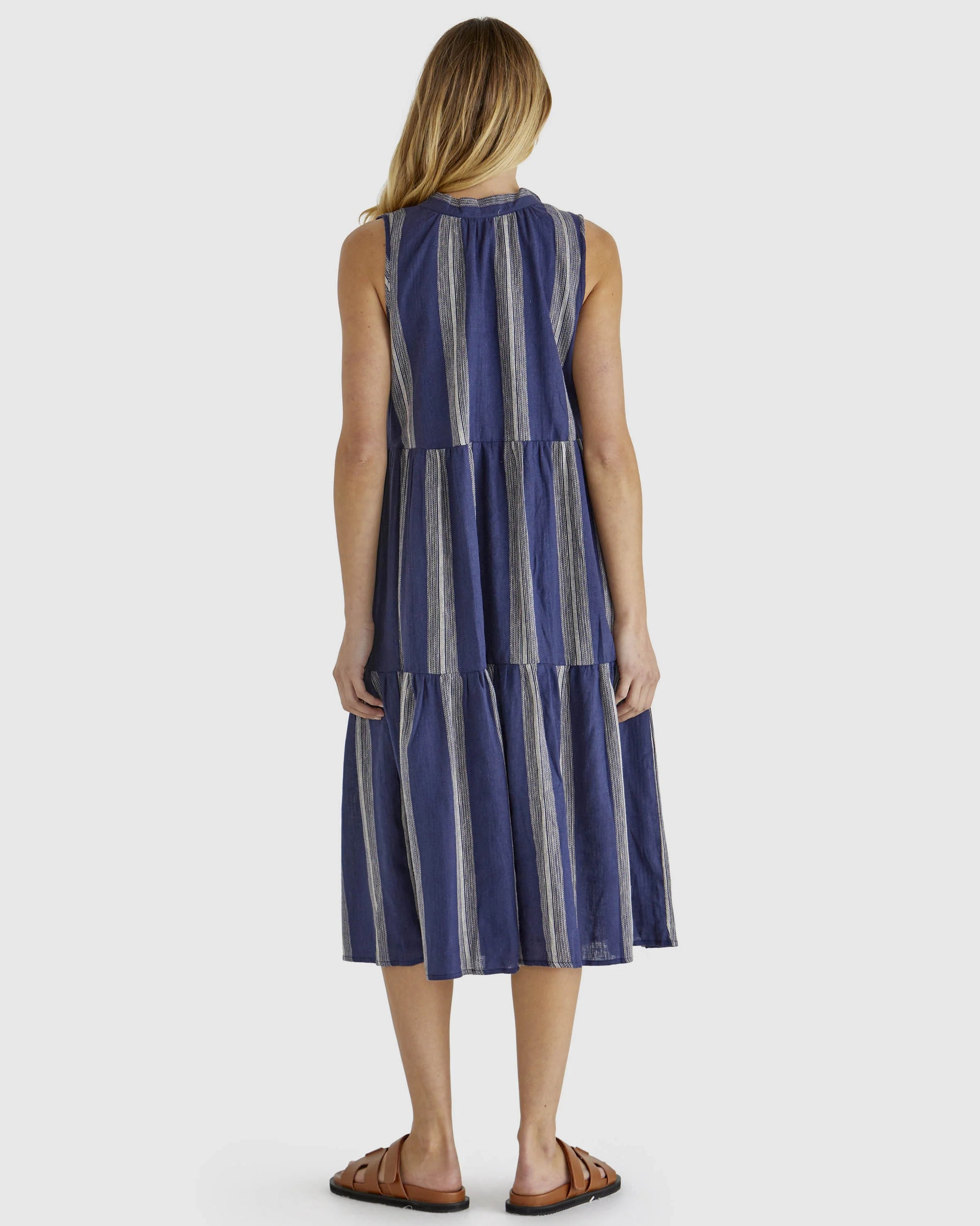 Lizzy Dress Navy Stripe