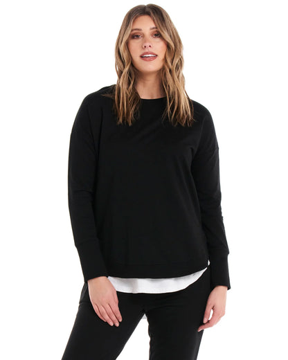 Betty Basics Lucy French Terry Sweat Black