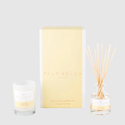 Palm Beach Coconut &amp; Lime Fragrance Mini Candle &amp; Diffuser Gift Pack