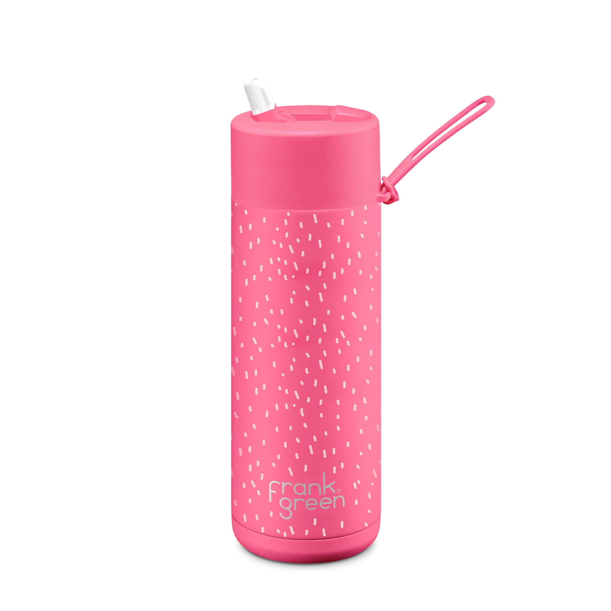 Frank Green Neon Pink Piper Ceramic Reusable Bottle 20oz/ 595ml