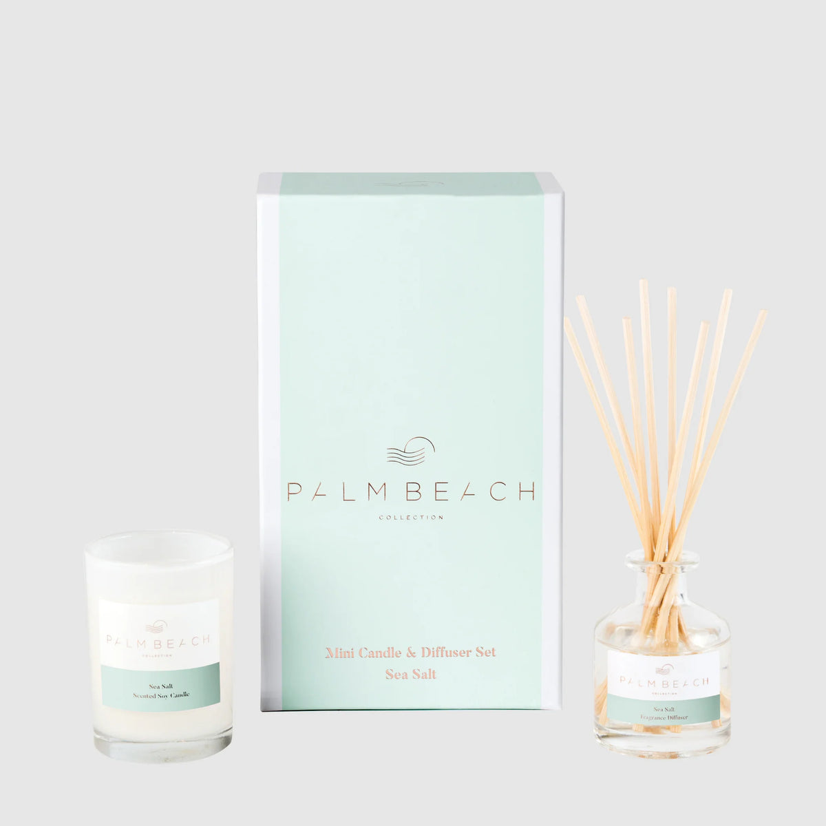 Palm Beach Sea Salt Fragrance Mini Candle &amp; Diffuser Gift Pack
