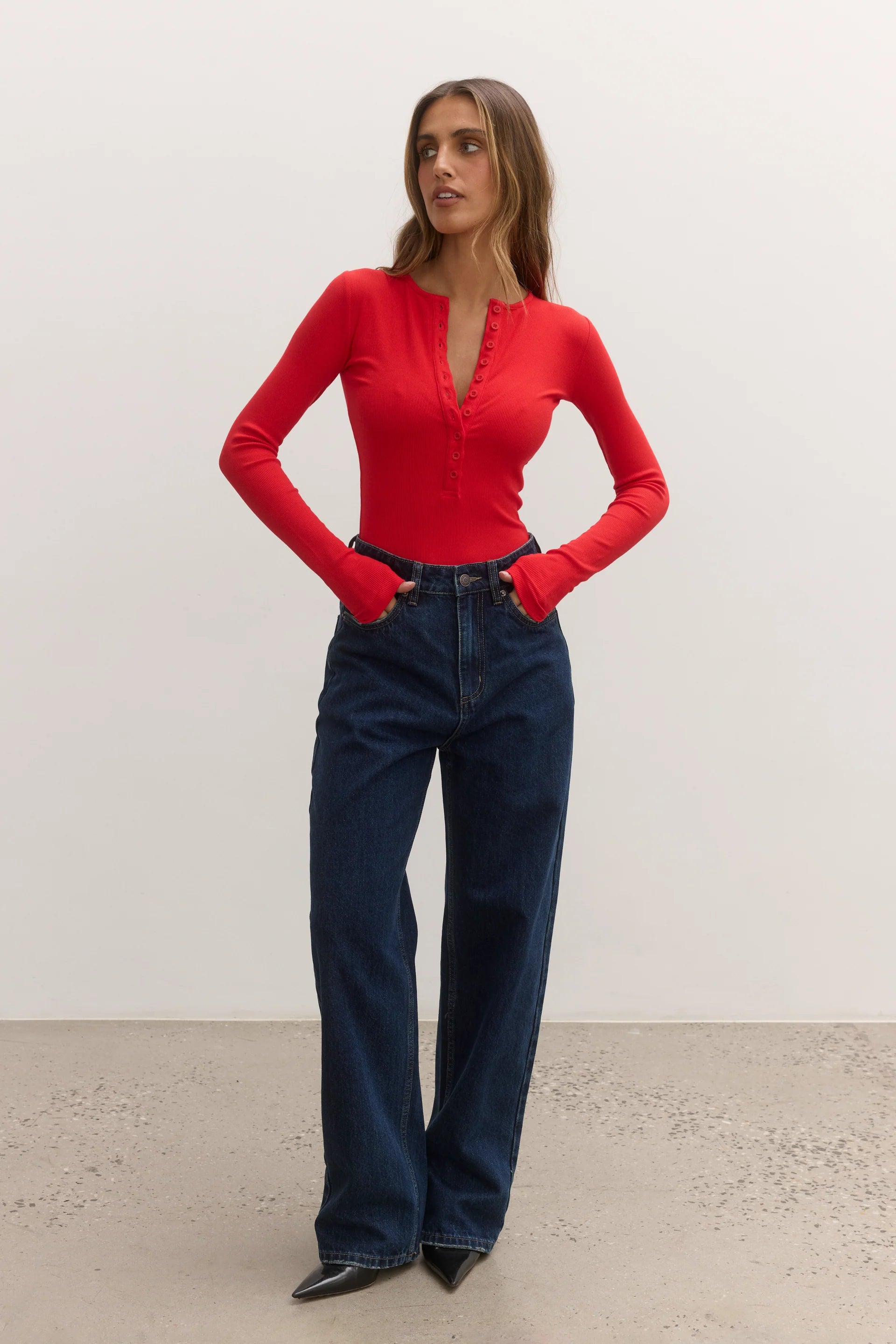 Bayse Lara Bodysuit Cherry Red