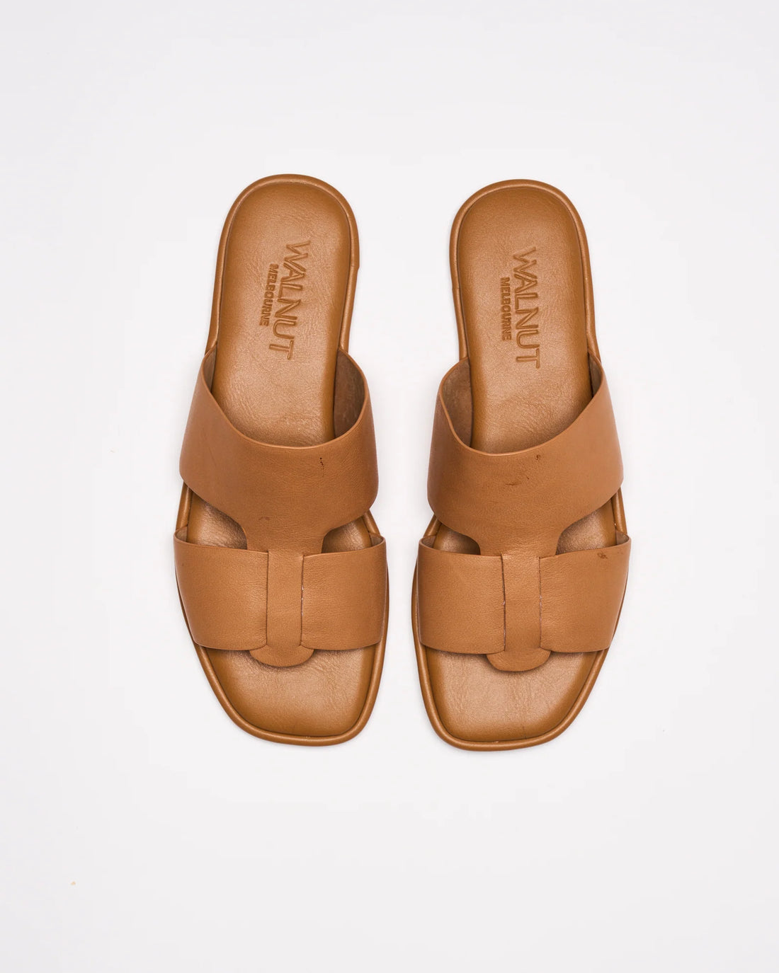 Walnut Roma Leather Slide Coconut Tan