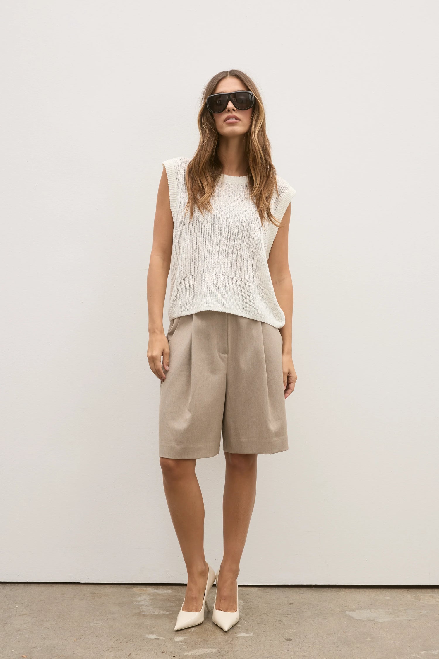 Bayse Margo Knit Vest Ivory
