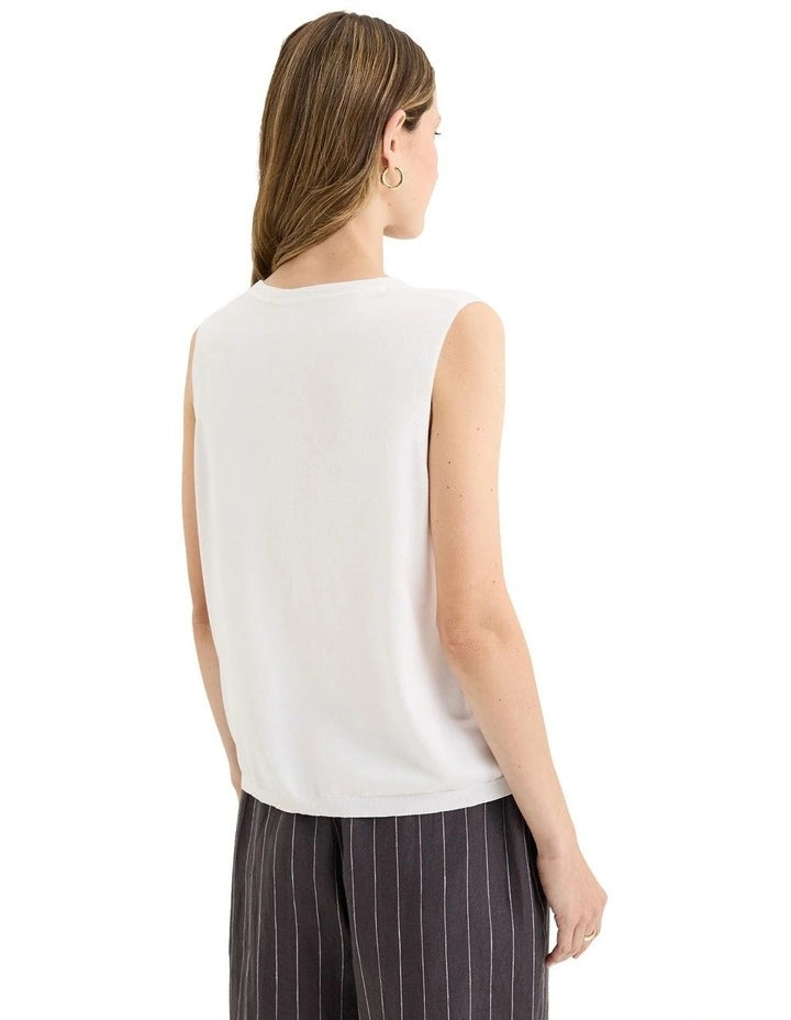 Yarra Trail Rise Knit Vest White