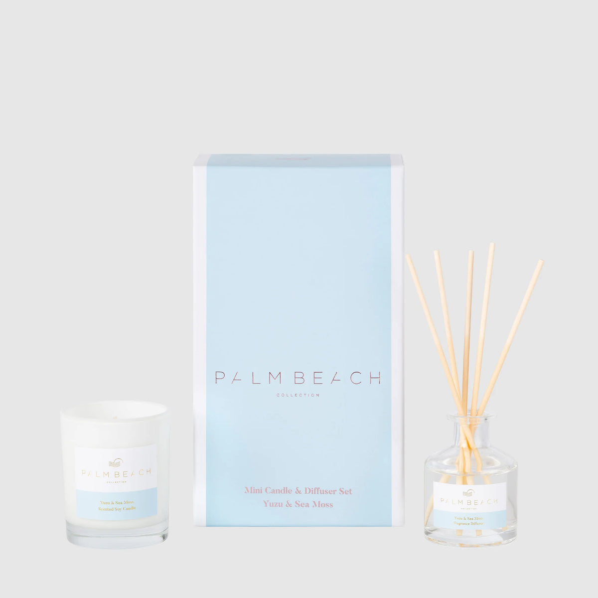 Palm Beach Yuzu &amp; Sea Moss Fragrance Mini Candle &amp; Diffuser Gift Pack