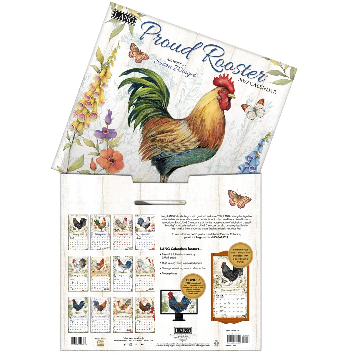 Proud Rooster 2027 Lang Calendar