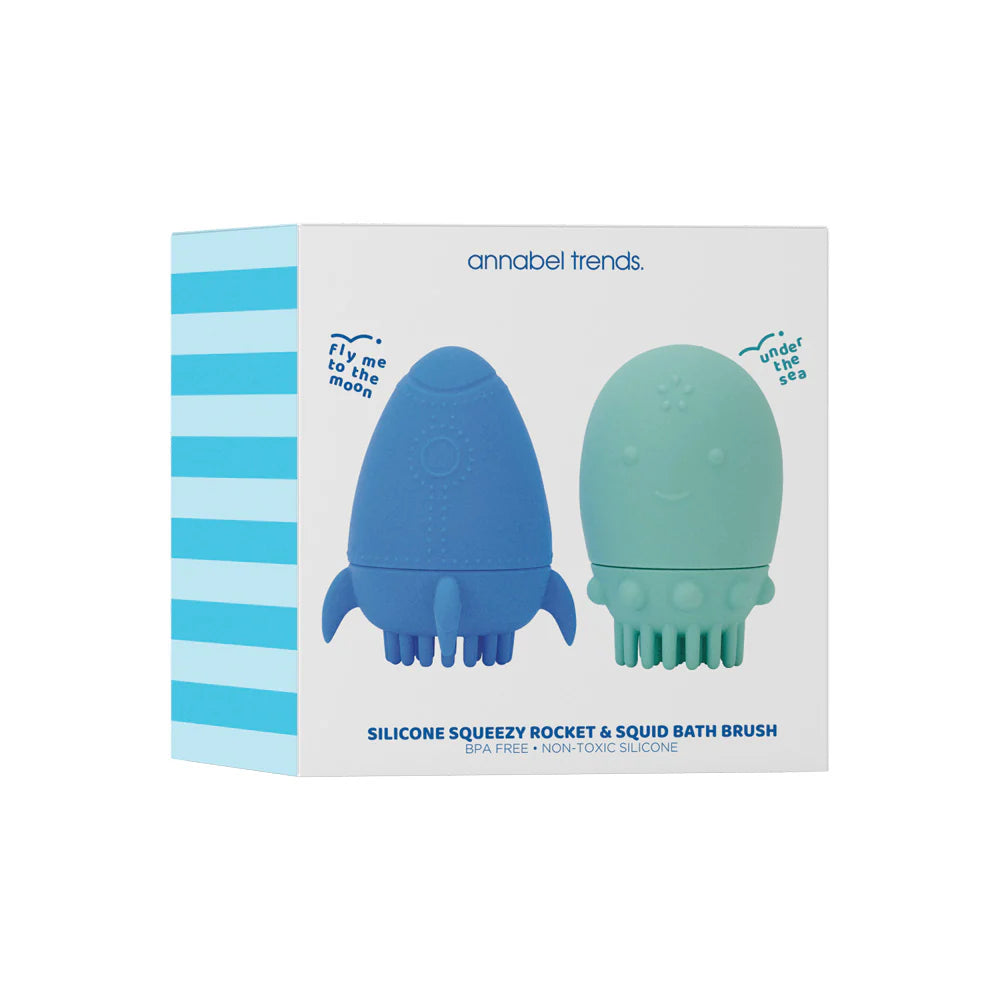 Silicone Bath Brush Rocket &amp; Squid