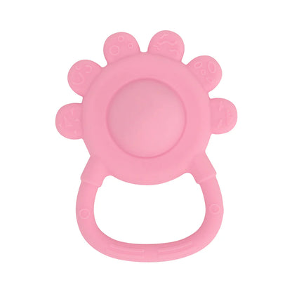 Silicone Hand Rattle Pink