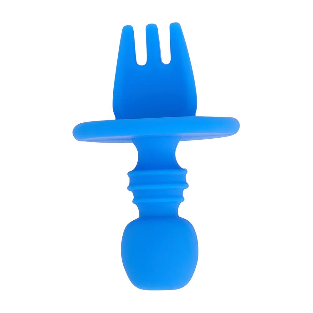 Silicone Little Spoon &amp; Fork Blue