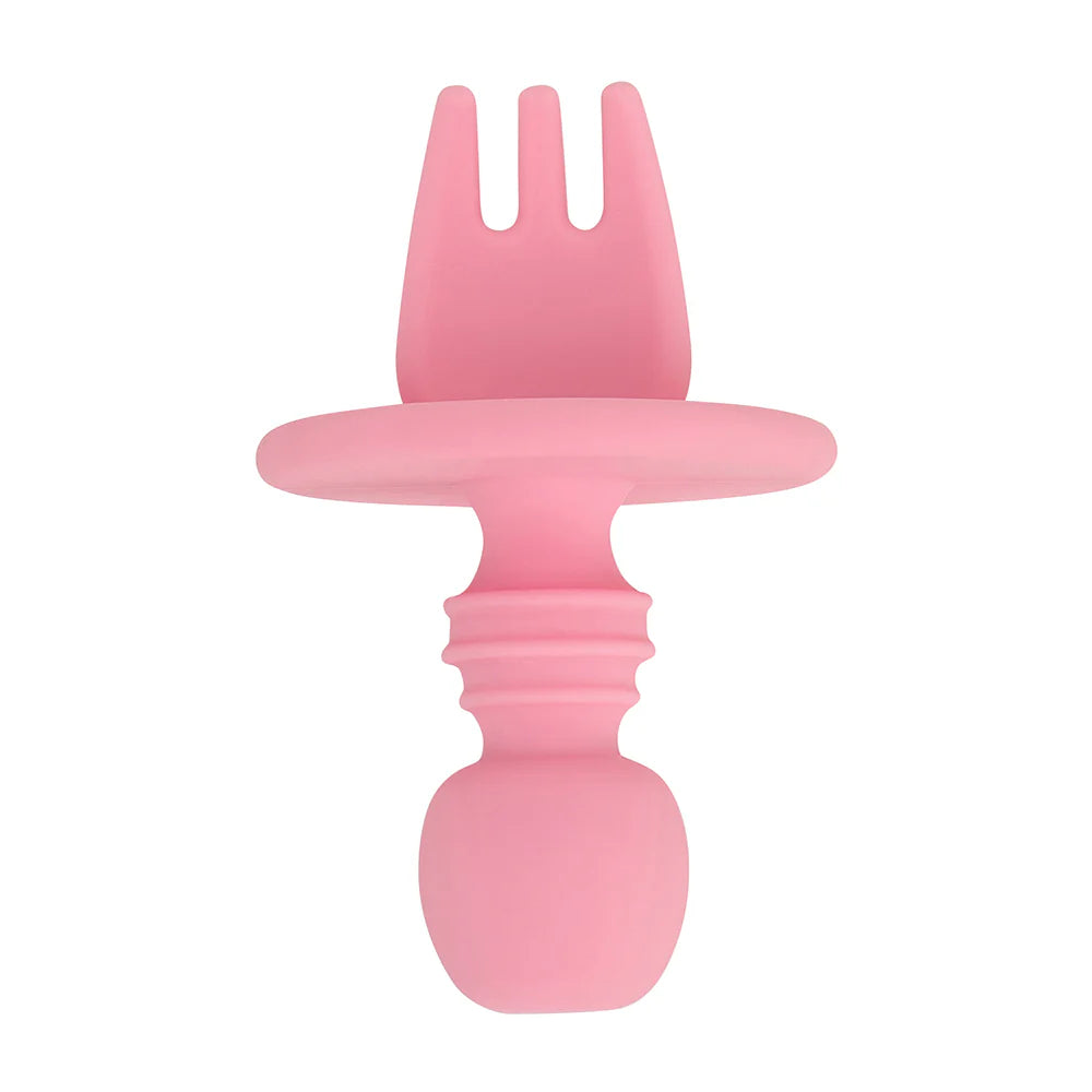 Silicone Little Spoon &amp; Fork Pink