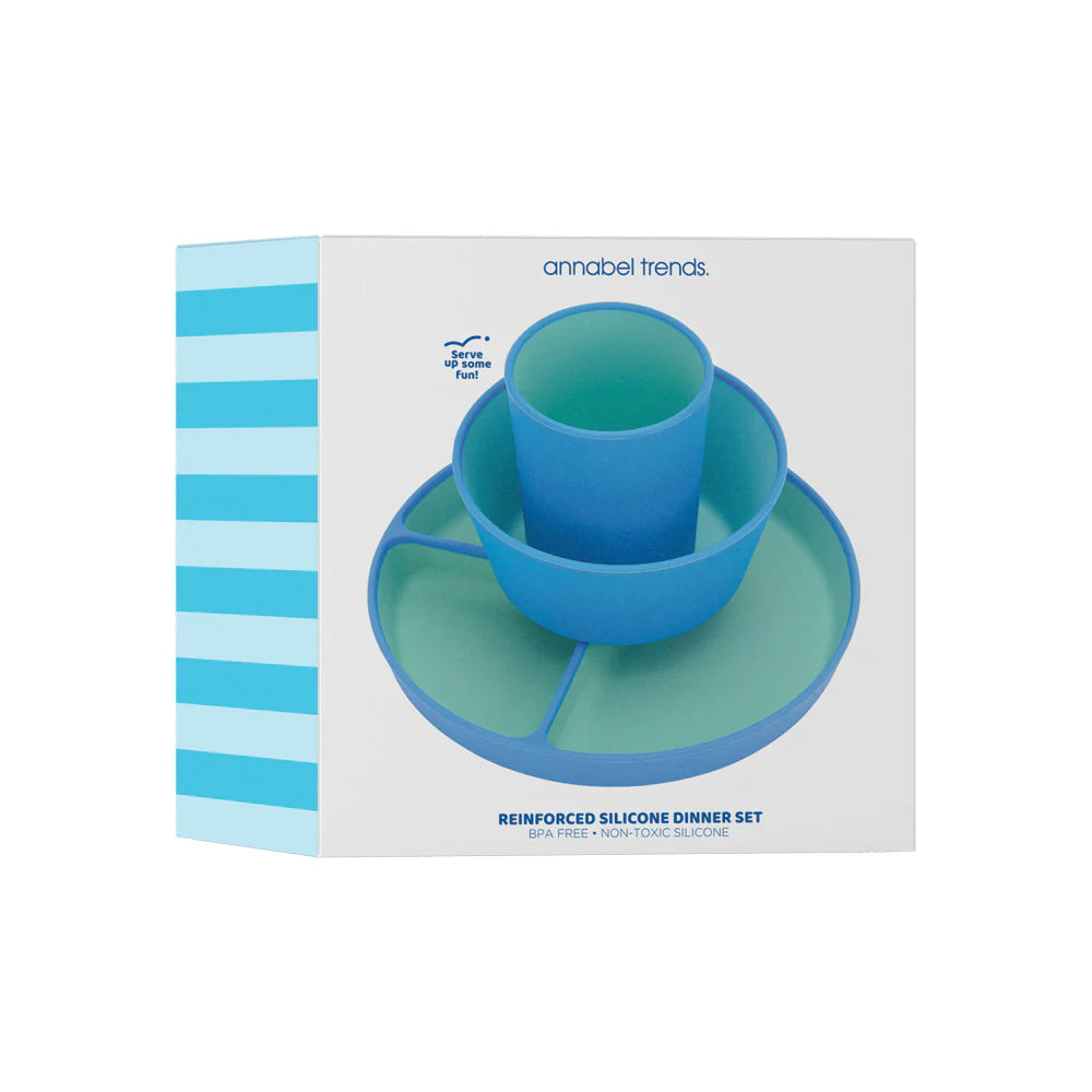 Silicone Two Tone Dinner Set Blue