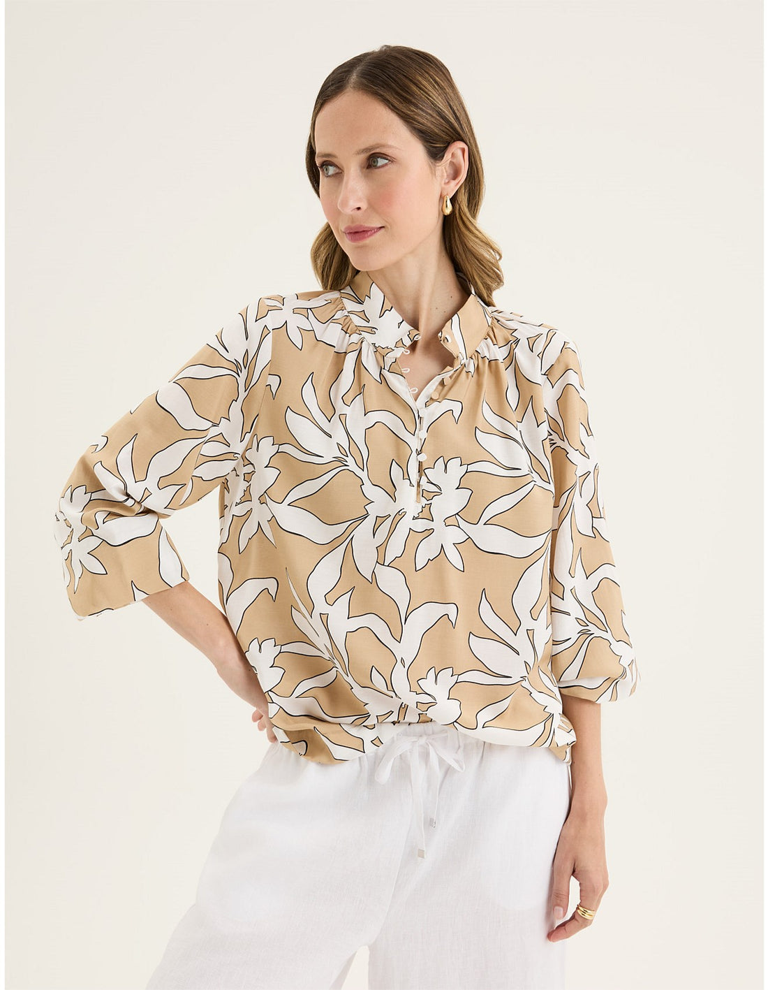Yarra Trail Broadleaf Print Top