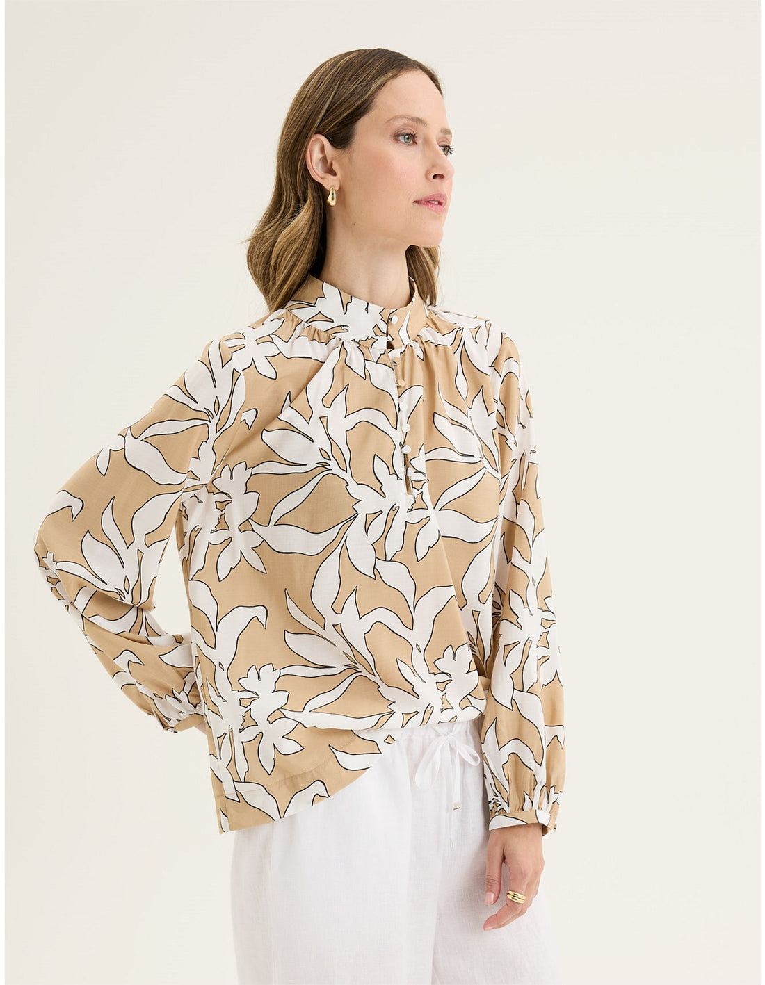 Yarra Trail Broadleaf Print Top