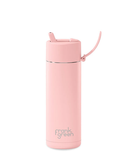 Frank Green Stainless Steel Ceramic Reusable Bottle Blushed With Flip Straw Lid 20oz/595ml
