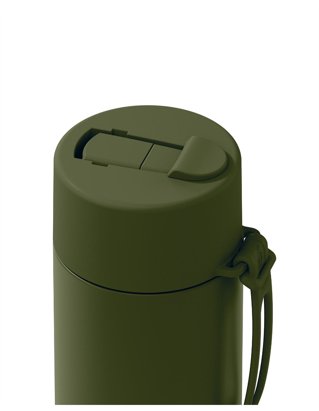 Frank Green Stainless Steel Ceramic Reusable Bottle Khaki With Flip Straw Lid 20oz/595ml
