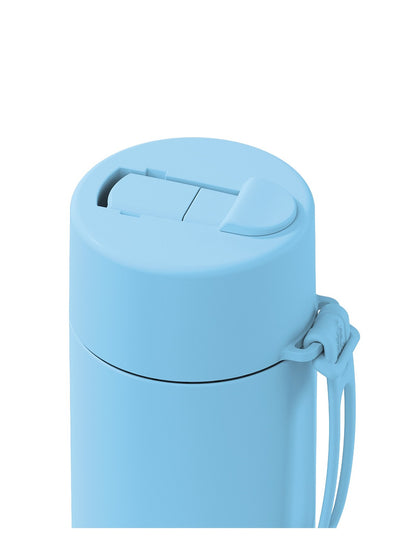 Frank Green Stainless Steel Ceramic Reusable Bottle Sky Blue With Flip Straw Lid 20oz/595ml