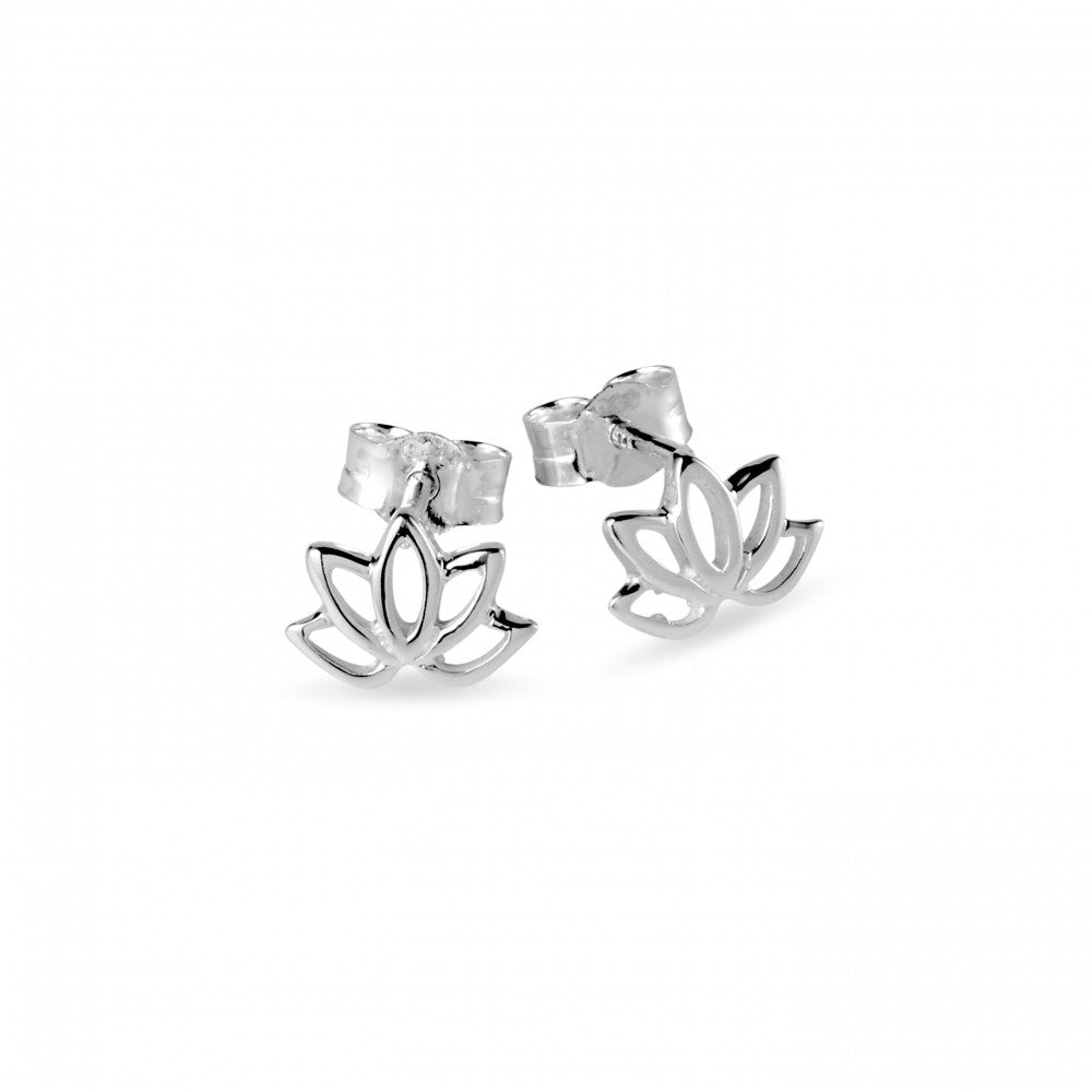 Sterling Silver Lotus Studs